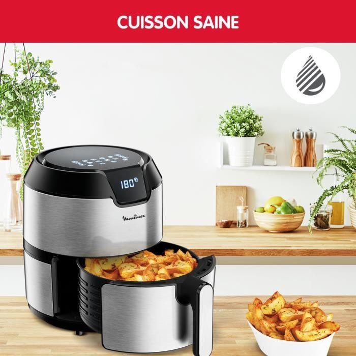 MOULINEX Easy Fry Digital, Friteuse sans huile, Capacité XL 4,2 L, Ecran tactile, 8 menus préprogrammés, air fryer EZ401D10