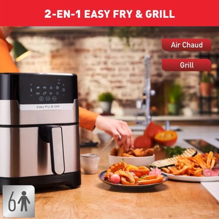 MOULINEX Friteuse sans huile + grill, 4.2 L, 8 programmes, Température réglable, Timer digital, air fryer, Easy Fry&Grill EZ505D10