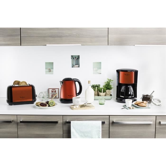 MOULINEX Subito Cafetiere filtre Rouge, 1,25L, 10-15 tasses, Porte-filtre pivotant FG360D11