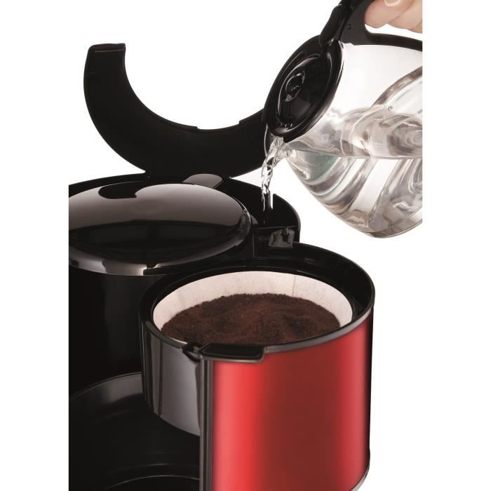 MOULINEX Subito Cafetiere filtre Rouge, 1,25L, 10-15 tasses, Porte-filtre pivotant FG360D11