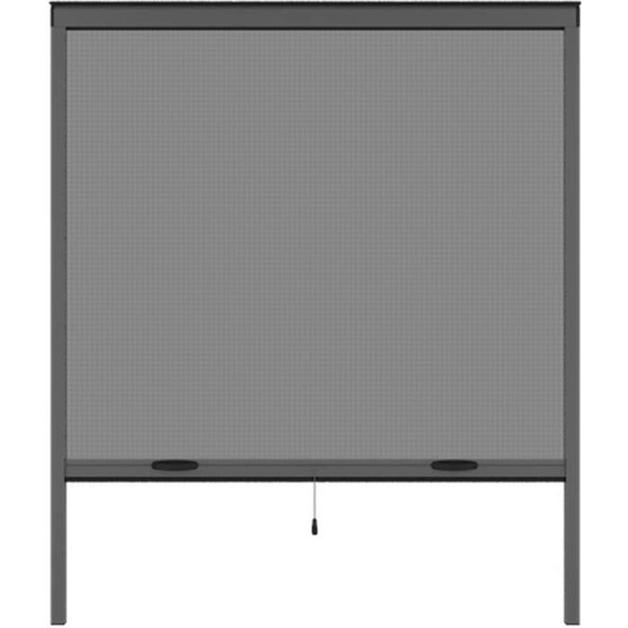 Moustiquaire de fenetre L160 x H170 cm en aluminium  gris anthracite - Recoupable en largeur et hauteur