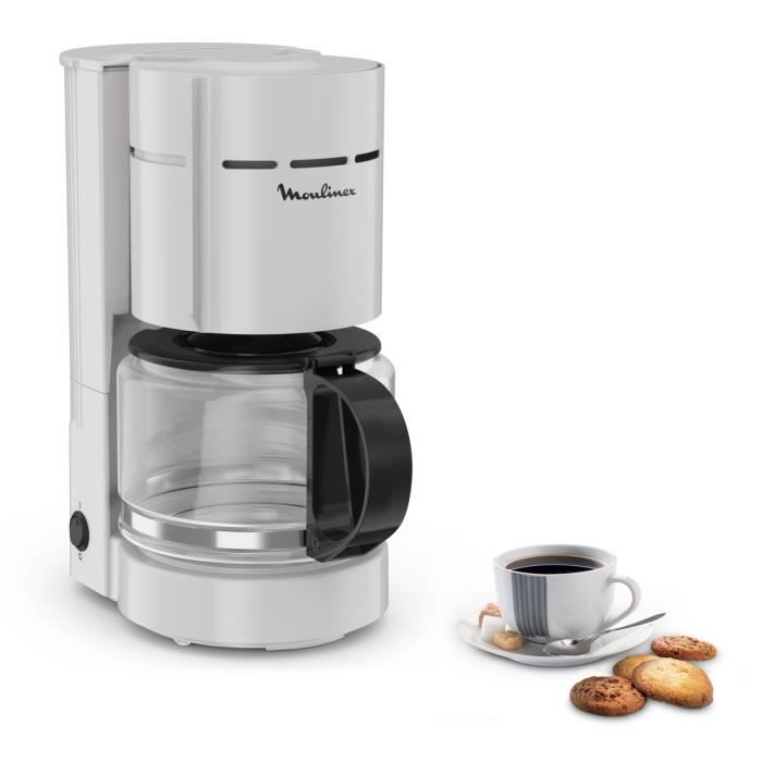 MOULINEX Simpleo Cafetiere filtre 1.1 L, 12 tasses, Porte-filtre pivotant, Anti-goutte, Arret auto, Maintien au chaud, FG121B10