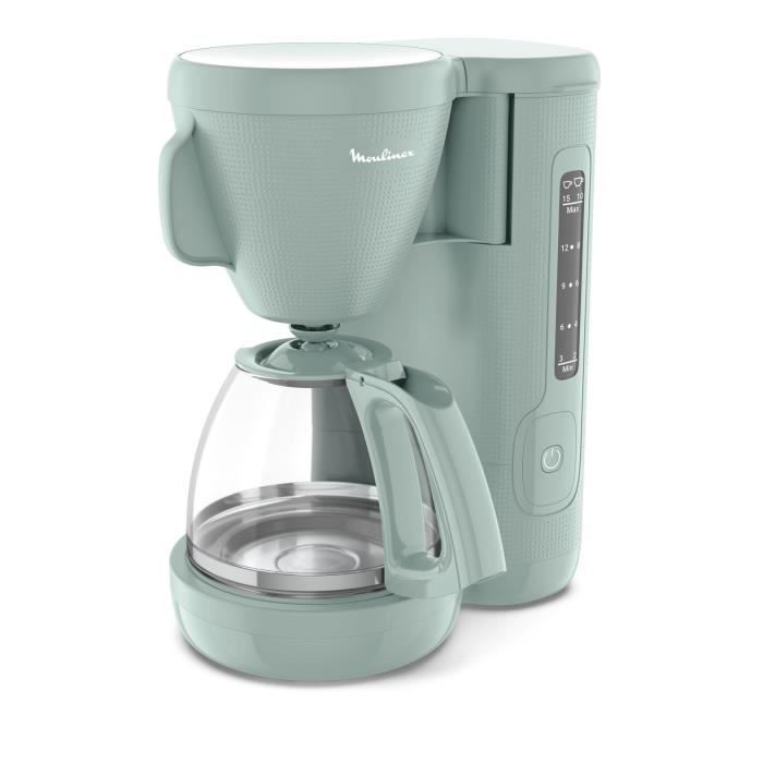 MOULINEX Morning Cafetiere filtre 1.25 L, Réservoir frontal, Porte-filtre pivotant, Systeme anti-gouttes, Maintien au chaud FG2M1310