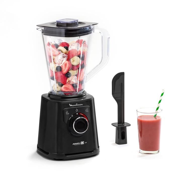 MOULINEX PerfectMix+ Blender électrique, Bol incassable 2 L, Mixeur haute vitesse, Lames acier inoxydale LM88A810