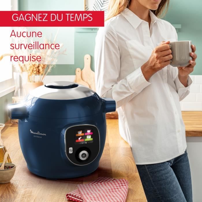 MOULINEX COOKEO+ Multicuiseur intelligent haute pression, 6 L, 6 pers, 150 recettes intégrées, Application Moulinex YY5137FB