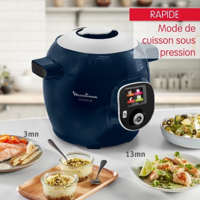 MOULINEX COOKEO+ Multicuiseur intelligent haute pression, 6 L, 6 pers, 150 recettes intégrées, Application Moulinex YY5137FB