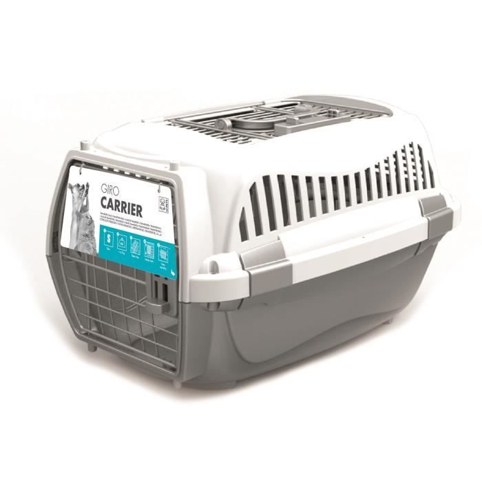 MPETS Cage de transport - Pour chien - S - Gris et blanc