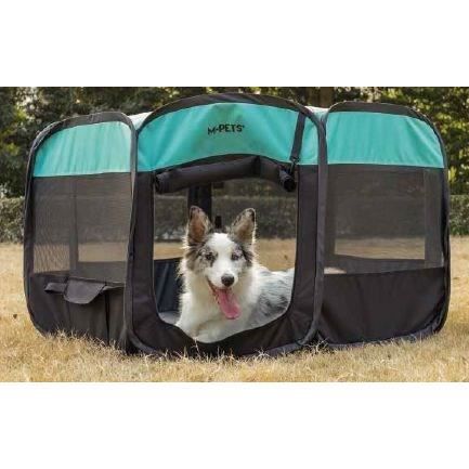 Enclos octogonal pour chiots L - 115 x 110 x 66 cm - Taille pliée : 70 x 61 cm