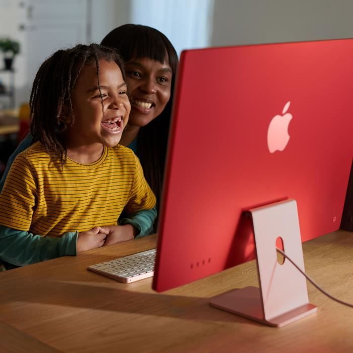 iMac Apple iMac 24 ecran retina 4,5K 256Go SSD 8Go RAM Puce M3 CPU 8 coeurs GPU 10 coeurs Bleu Nouveau