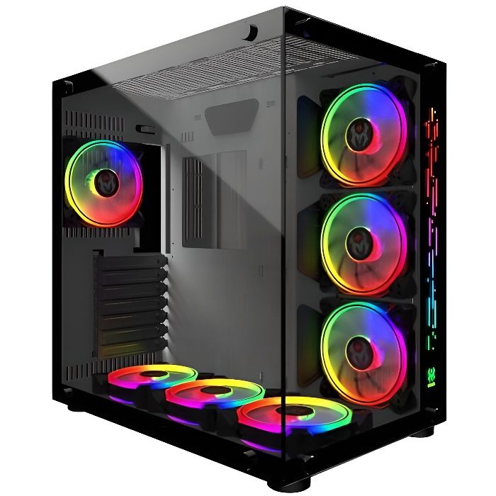 MRED - Boîtier PC Gamer ATX - Blanc RGB Crystal Sea