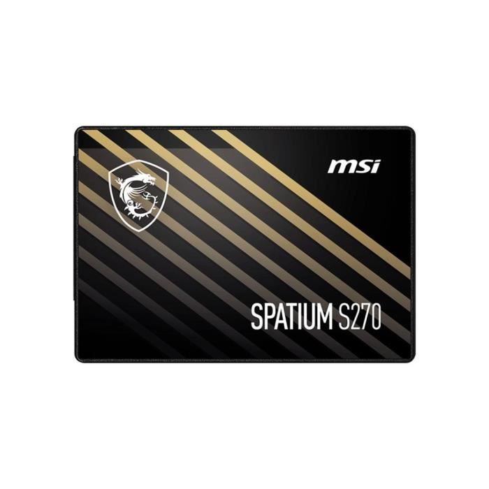 SSD interne - MSI - SPATIUM S270 - 480Go - SATA 2.5 - Vitesses fulgurantes