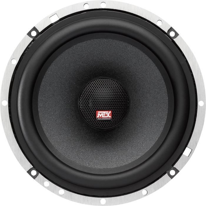 MTX TX665C Haut-parleurs voiture Coaxiaux 16,5cm 2 voies 90W RMS 4 Châssis alu Tweeters néodyme dôme soie Membrane pulpe célulose