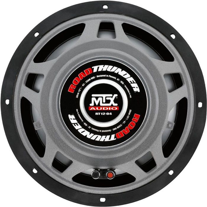 MTX RT12-04 Subwoofer voiture 30cm 4O 250W RMS pour caissons clos ou reflex membrane polypropylene