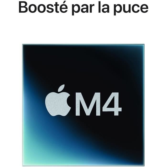 Apple - Mac mini (2024) Puce Apple M4  - RAM 16Go - Stockage 256Go SSD - CPU 10 coeurs GPU 10 coeurs - Argent