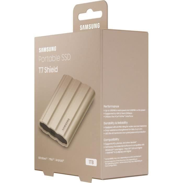 SAMSUNG SSD Externe T7 Shield Beige 1 To MU-PE1T0K/EU