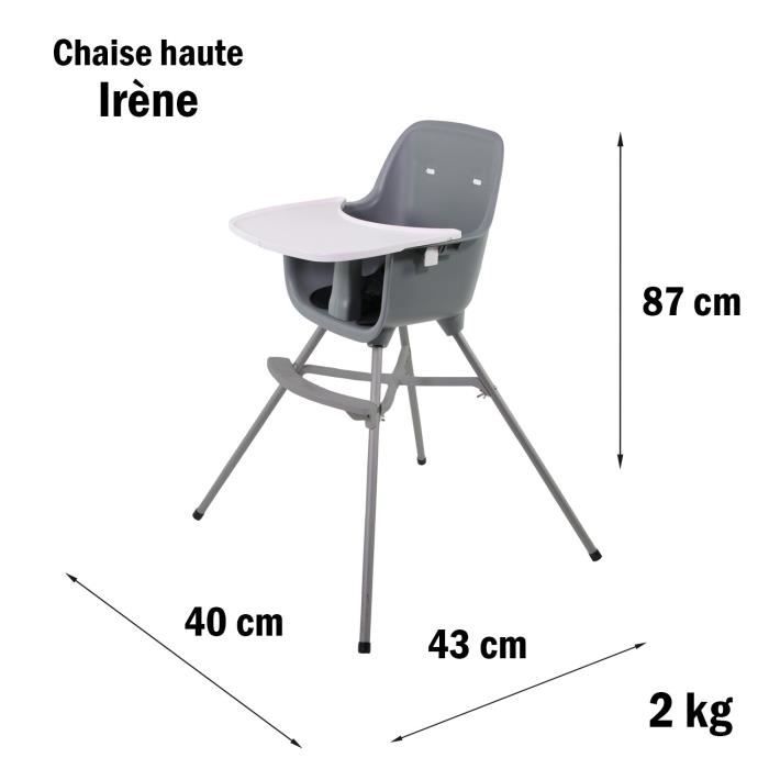 Chaise haute NANIA IRENE - 6 mois a 3 ans - Plateau amovible - Créée et fabriquée en France