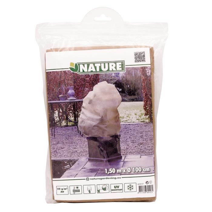 Housse d'hivernage en polypropylene - 50 gr/m² - Ø 100 cm x 1,50 m - Beige