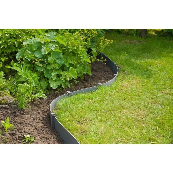 Piquets pour bordures de jardin - NATURE - Ancres en polypropylene gris - Lot de 10