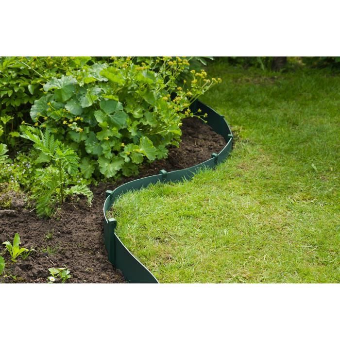 Bordure de jardin en polypropylene NATURE - Epaisseur 3 mm - H 15 cm x 10 m - Vert