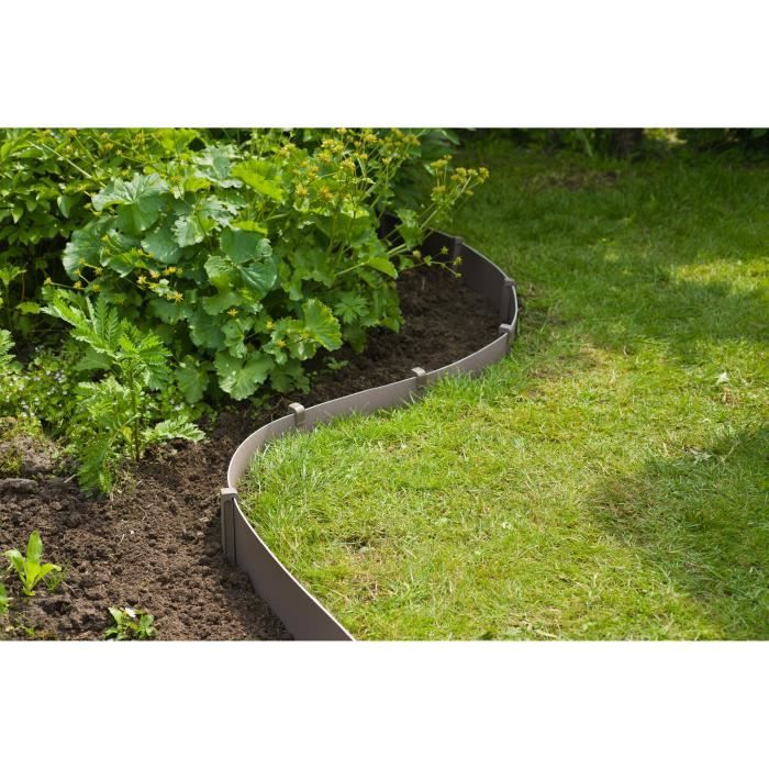 Bordure de jardin - NATURE - H15 cm x 10 m - Polyéthylene recyclé - Terre cuite