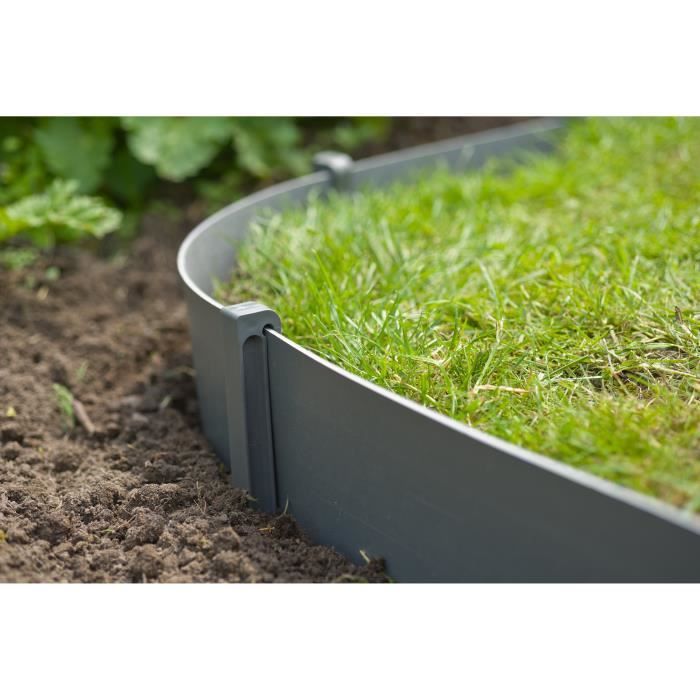 Ancres pour bordure de jardin en polypropylene - NATURE - H 26,7 x 1,9 x 1,8 cm - Gris