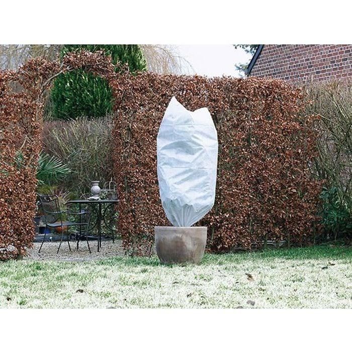 Housse d'hivernage NATURE - Lot de 2 - Ø 75 cm x 1,50 m - Blanc