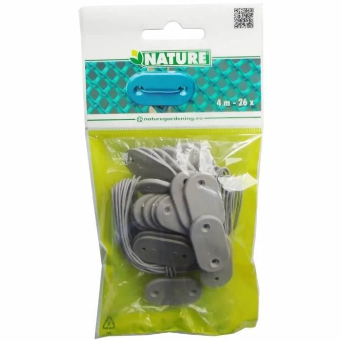 Kit de fixation pour clôture de jardin - NATURE - 27 pcs - Gris