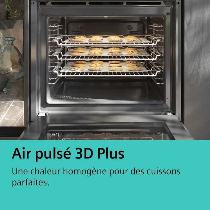 Four pyrolyse Softclose - SIEMENS IQ500 - HB578HBS7F - Noir - 8 modes de cuisson - 59,5 x 59,4 x 54,8 cm