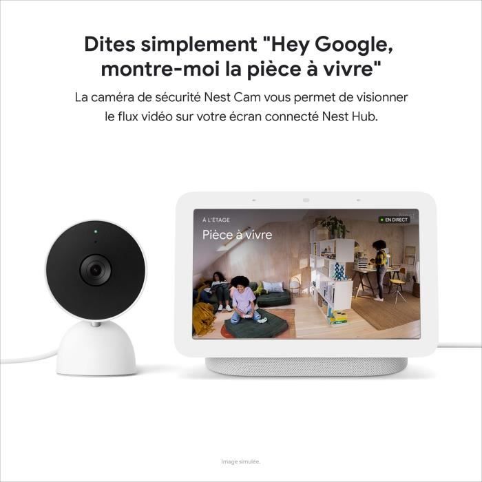 Caméra de surveillance - Google Nest - 2nde Génération GA01317-FR - Extérieur/Intérieur - 2 MP - 1920 x 1080 - 1080p - Audio - Wi-Fi