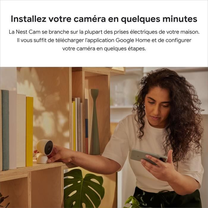 Caméra de surveillance - Google Nest - 2nde Génération GA01317-FR - Extérieur/Intérieur - 2 MP - 1920 x 1080 - 1080p - Audio - Wi-Fi