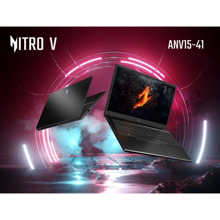 PC Portable Gamer -ACER -Nitro V 15 ANV15-41-R85W -15,6 FHD 144Hz IPS -Ryzen 5 7535HS -RAM 16Go -512Go SSD -RTX 4050 -Sans windows