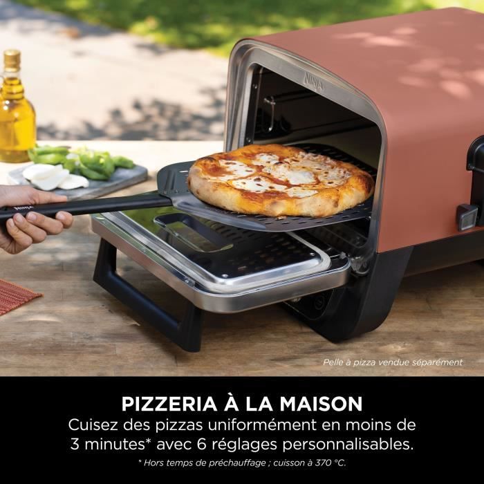 Four a pizza électrique 8-en-1 NINJA - Woodfire - OO101EU - Plaque pro-heat - Pierre a pizza - 6 réglages