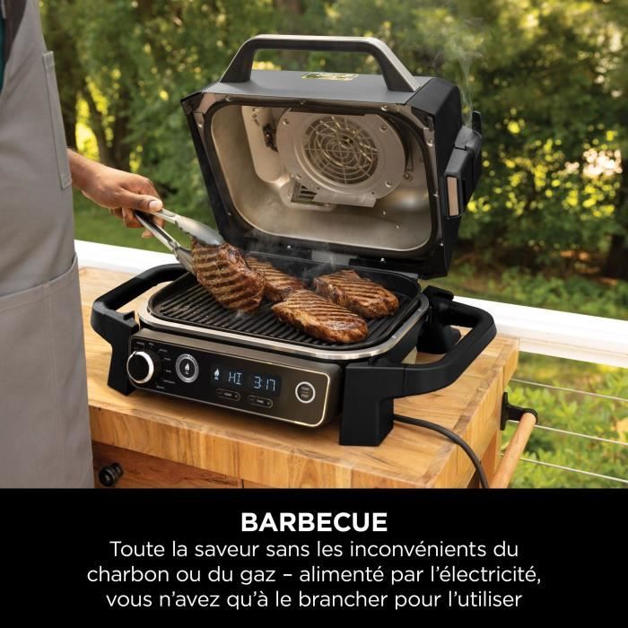 Grille-viande Ninja WOODFIRE - BARBECUE D'EXTERIEUR AVEC FUMOIR ELECTRIQUE