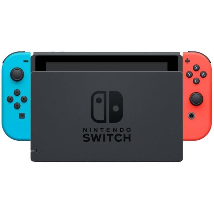 Console Nintendo Switch - Bleu Néon & Rouge Néon + Nintendo Switch Sports (Pré-installé) + 12 mois d'abonnement NSO (Code)