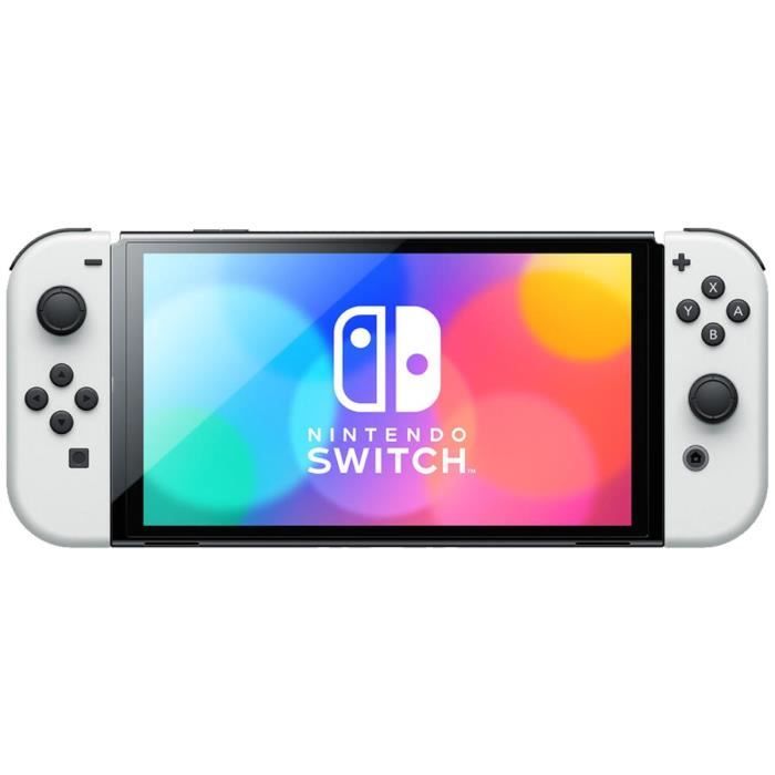 Console Nintendo Switch - Modele OLED - Blanc + Super Mario Bros. Wonder (Pré-installé) + 12 mois d'abonnement NSO (Code)