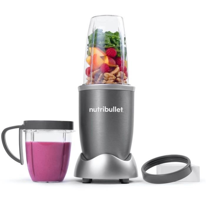 Blender - NUTRIBULLET - NB606DG - 0.7L - Acier Inoxidable - Gris - Original 600 - Pour smoothie, jus, sauce...