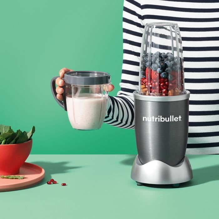 Blender - NUTRIBULLET - NB606DG - 0.7L - Acier Inoxidable - Gris - Original 600 - Pour smoothie, jus, sauce...