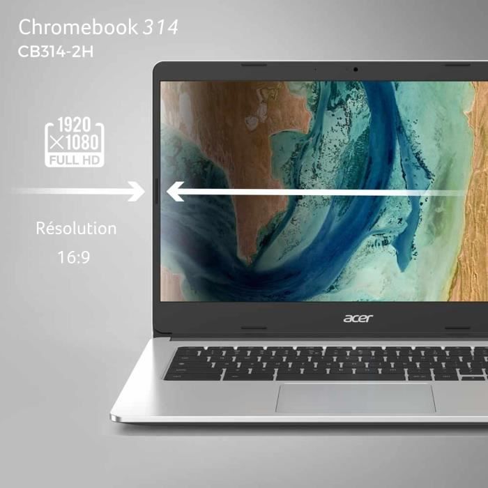 PC Portable ACER Chromebook 314 CB314-2H-K04F - 14 FHD - MTK MT8183 - RAM 4Go - Stockage 32Go - Chrome OS - AZERTY