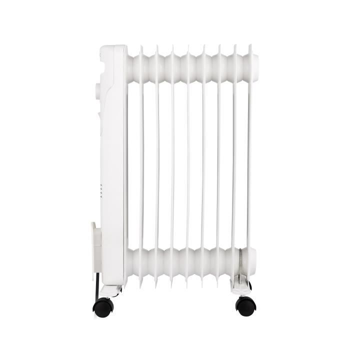 Radiateur bain d'huile électrique - 2000 Watts - OCEANIC - 3 puissances - 9 éléments - Mobile - Blanc