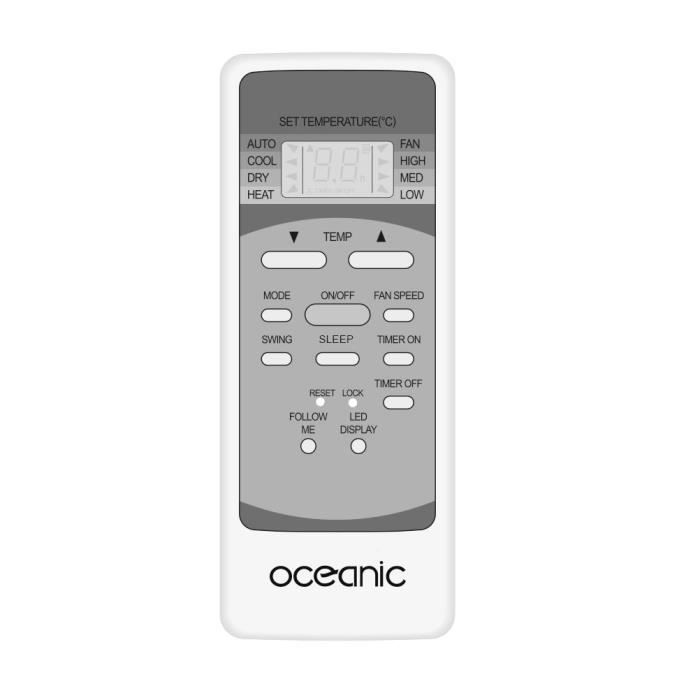 Climatiseur monobloc réversible mobile OCEANIC - 3530 W - 12000 BTU - Chaud/Froid - Programmable - Classe énergétique A