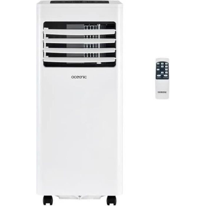 Climatiseur mobile OCEANIC - 7000 BTU  - 2050W - Déshumidificateur - Programmable - Classe énergétique A - Monobloc - Kit de fenetre