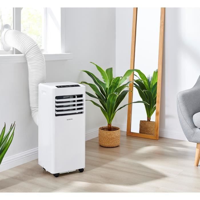 Climatiseur mobile OCEANIC - 7000 BTU  - 2050W - Déshumidificateur - Programmable - Classe énergétique A - Monobloc - Kit de fenetre