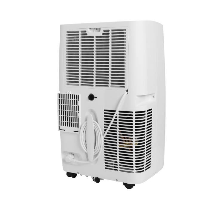 OCEANIC Climatiseur mobile monobloc réversible - chaud/ froid - 4000W - 14000 BTU - Programmable - Classe énergétique A - blanc