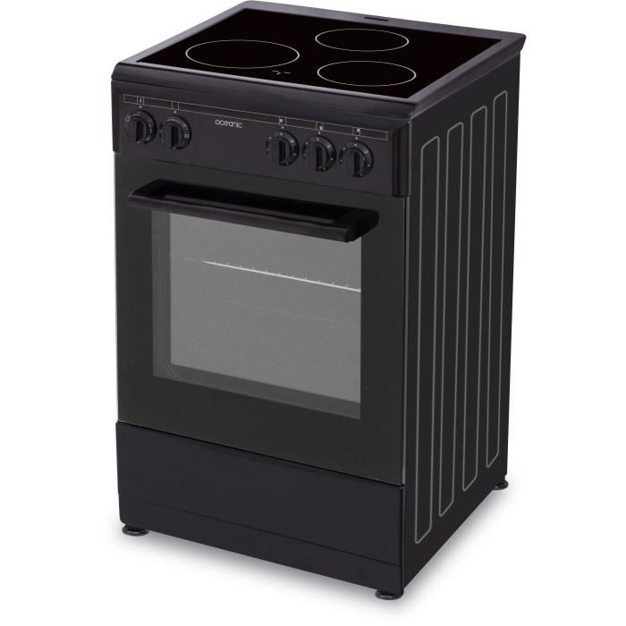 OCEANIC CV5050B8 Cuisiniere vitrocéramique 50x50 - Four convection naturelle - 48 L - Noir