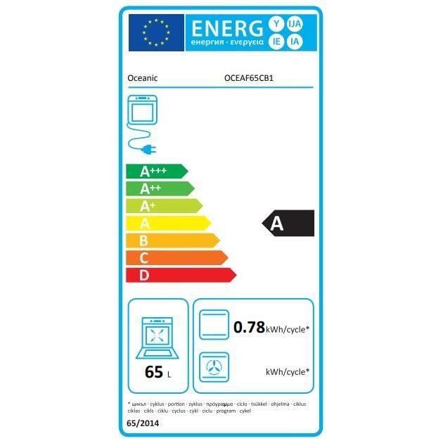 Four encastrable Nettoyage catalyse OCEANIC - OCEAF65CB1 - Noir - l64 x L65 x H65 cm - 65L