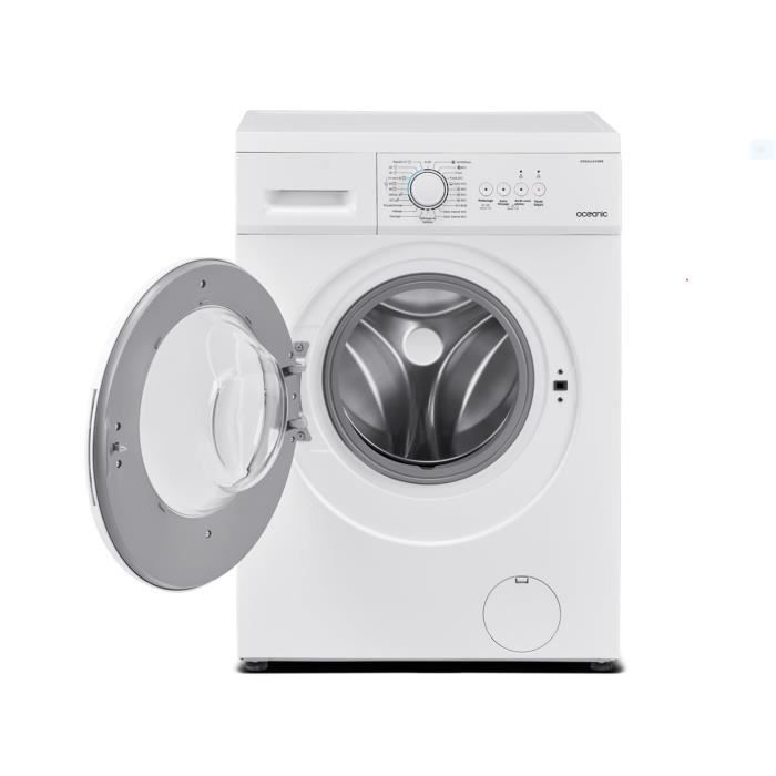 Lave-linge hublot OCEANIC - OCEALL610WS - 6 kg - Largeur 59,5 cm - 1000 trs/min - Blanc