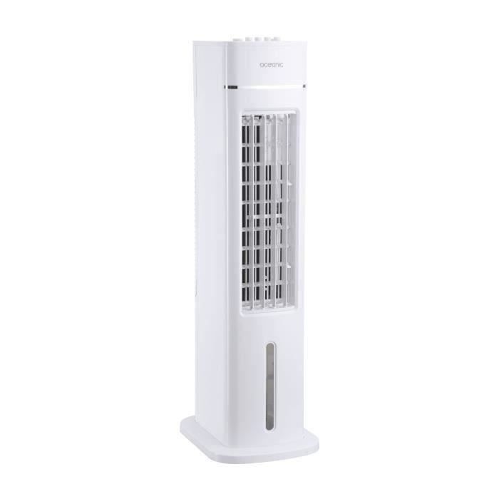 OCEANIC Rafraîchisseur d'air Ventilateur colonne OCEANIC - 70W - Hauteur 76.5 cm - 3,5L - 3 vitesses - Oscillant - Blanc