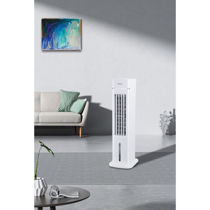 OCEANIC Rafraîchisseur d'air Ventilateur colonne OCEANIC - 70W - Hauteur 76.5 cm - 3,5L - 3 vitesses - Oscillant - Blanc