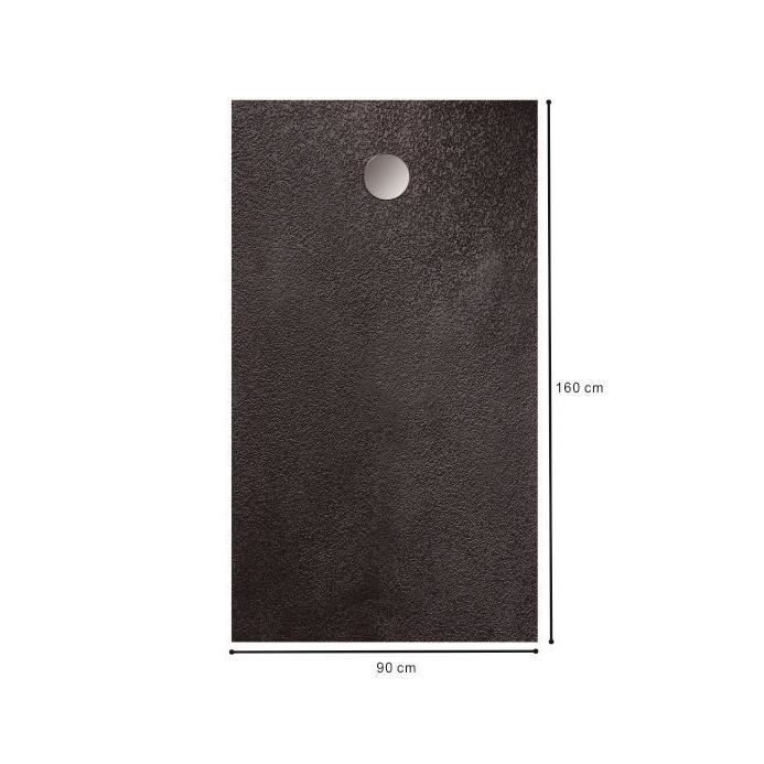 Receveur de douche en résine - Rectangulaire - 120x90x3,5 cm - OCEANIC - Gris anthracite - Bonde de vidage et pieds inclus - Morenã