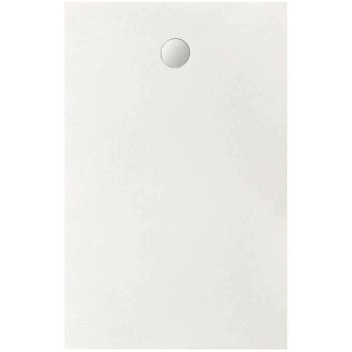 Receveur de douche en résine - Rectangulaire - 140x90x3,5 cm - OCEANIC - Blanc - Bonde de vidage et pieds inclus - Morenã